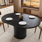 Extendable Dining Room Table Round Dining Table for 4 6 8, 43"-59" Modern Wood Kitchen Table with Removable Leaves Extendable Dinner Tables|Living Room|Small Space