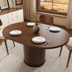Extendable Dining Room Table Round Dining Table for 4 6 8, 43"-59" Modern Wood Kitchen Table with Removable Leaves Extendable Dinner Tables|Living Room|Small Space