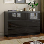 Black Wood Dresser for Bedroom, 6 Drawer Dressers for Clothes Storage, Modern Dresser with Wide Drawers, Wide Wooden Chest Drawers for Living Room, Entryway, TV Stand(47" W x15.4 Dx32.3 H)
