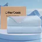 Cooling Comforter Queen Size for Hot Sleepers, 90"x90" Summer Cooling Blanket for Night Sweats, Silk Soft Lightweight Breathable All-Season Blue Grey Cooling Quilt Blanket