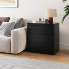 Black Wood Dresser for Bedroom, 3-Drawer Dresser for Clothes Storage, Modern Dressers with Wide Drawers, Wide Wooden Chest Drawers for Living Room, Entryway, TV Stand