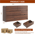 Fluted Dresser for Bedroom, 8 Drawer Dressers for Closet 53" Wide Large Wood Dresser Modern TV Stand, Wooden Clothes Storage Organizer Chest of Drawers for Living Room Hallway Entryway