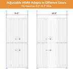 71'' Extra Tall Pet Gate, 31.5-43.3'' Extra Wide Cat Gate for Doorway, No Drilling, 1.37'' Extra Narrow Gap, Double Opening & Easy Lock, Cat Proof Gate Full Door