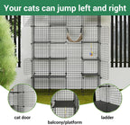 5-Tier 70 Inch Large Cat Cages, DIY Cat Enclosure Indoor with 5 Doors 12 Jumping, Large Detachable Metal Wire Cat Kennel Exercise Place Ideal for 1-4 Cats