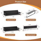 5 Pack Magnetic Shelves for Fridge and Washing Machine, Magnetic Laundry Organizer, Magnetic Spice Rack for Refrigerator with Versatile Hooks, Paper Towel Holder and Metal Storage Baskets