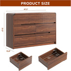 Fluted Dresser for Bedroom, 7 Drawer Dressers for Closet 48" Wide Large Wood Dresser Modern TV Stand, Wooden Clothes Storage Organizer Chest of Drawers for Living Room Hallway Entryway