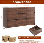 Fluted Dresser for Bedroom, 9 Drawer Dressers for Closet 55" Wide Large Wood Dresser Modern TV Stand, Wooden Clothes Storage Organizer Chest of Drawers for Living Room Hallway Entryway
