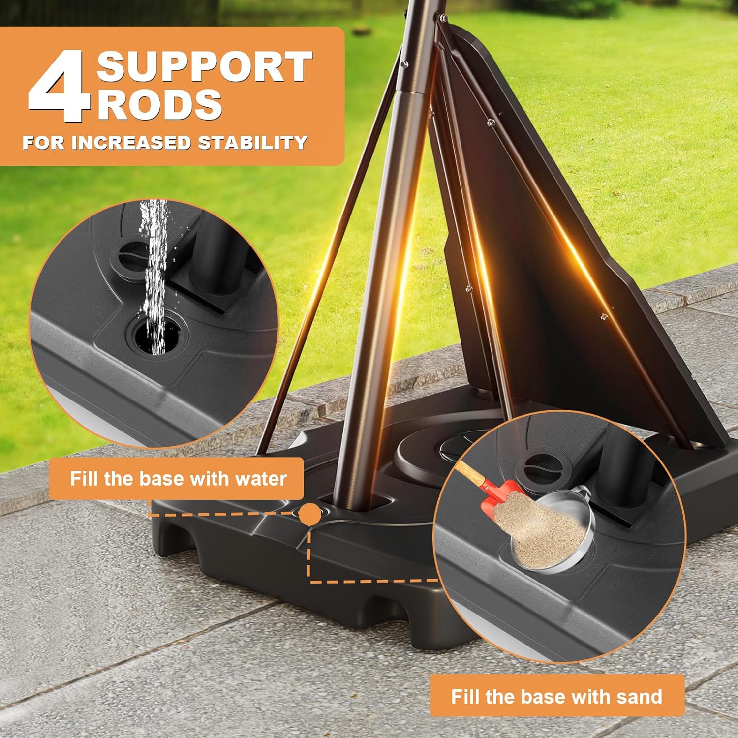 44 Inch Basketball Hoop, 5-10FT Height Adjustable Basketball Hoop Goal System with Shatterproof Backboard and Wheels, Outdoor Portable Basketball Goals for Backyard, Garage, Park (Hand Crank)