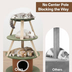 Christmas Cat Tree, 4 Cat House for Multi-Cat Households (Large)