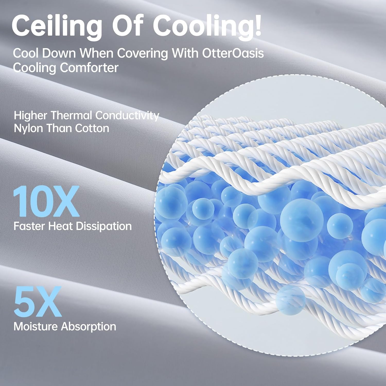 Cooling Comforter Oversized King for Hot Sleepers, 108"x90" Summer Cooling Blanket for Night Sweats, Silk Soft Lightweight Breathable All-Season Grey Cooling Quilt Blanket
