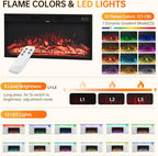 70 inch Fireplace TV Stand for Living Room, Electric Fireplace TV Stand with 12 Colors of 3D Flame & Heating, Entertainment Center with Storage Cabinet (White, Wavecrest)