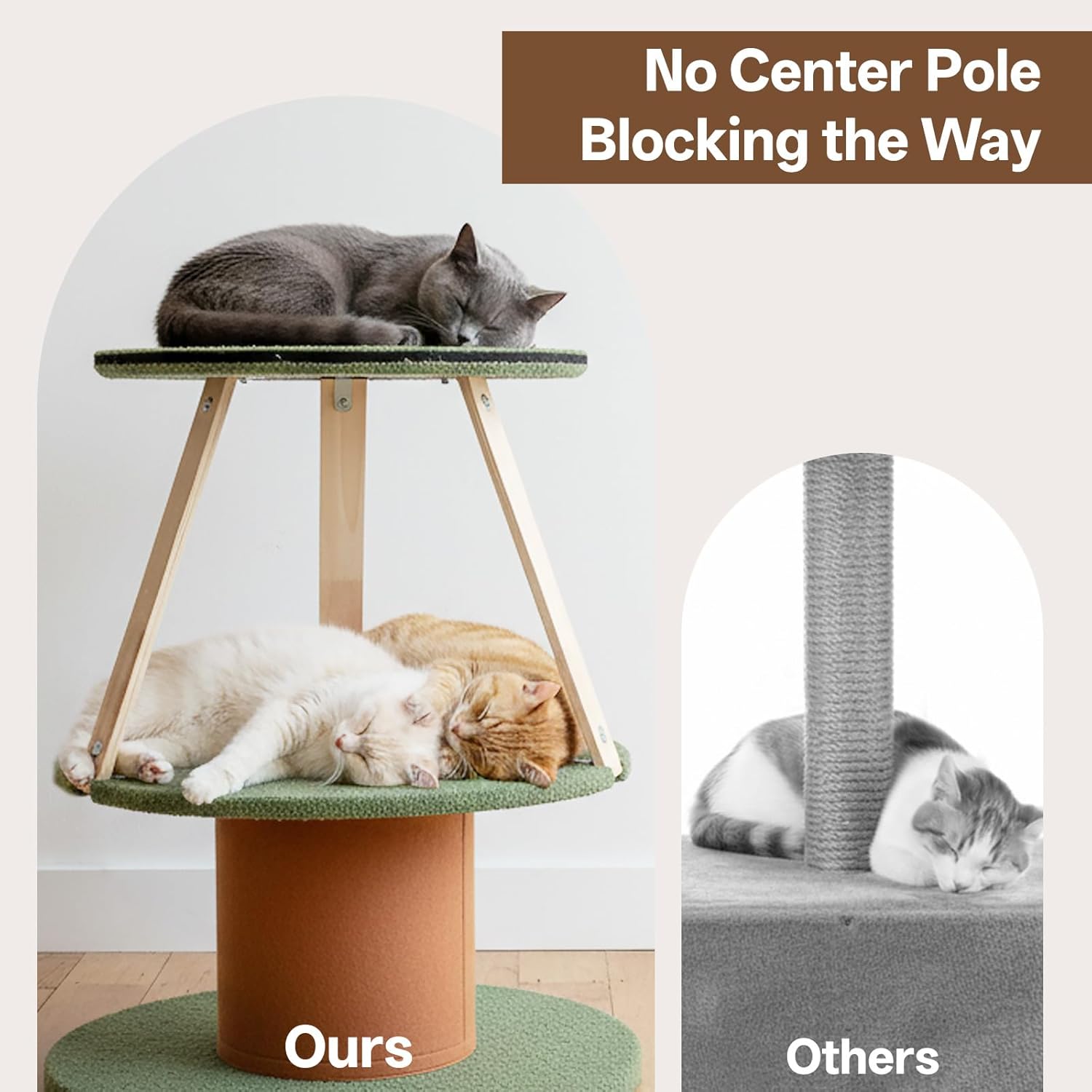 Christmas Cat Tree, 4 Cat House for Multi-Cat Households (Small)