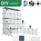 5-Tier 70 Inch Large Cat Cages, DIY Cat Enclosure Indoor with 5 Doors 12 Jumping, Large Detachable Metal Wire Cat Kennel Exercise Place Ideal for 1-4 Cats