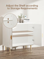 Buffet Cabinet with Storage, 31.5'' Modern Sideboard Cabinet with 2 Doors and Adjustable Shelf, Credenza Buffet Table for Living Room, Kitchen and Entryway, White