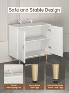 Buffet Cabinet with Storage, 31.5'' Modern Sideboard Cabinet with 2 Doors and Adjustable Shelf, Credenza Buffet Table for Living Room, Kitchen and Entryway, White