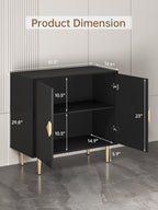 Buffet Cabinet with Storage, 31.5'' Modern Sideboard Cabinet with 2 Doors and Adjustable Shelf, Credenza Buffet Table for Living Room, Kitchen and Entryway, Black