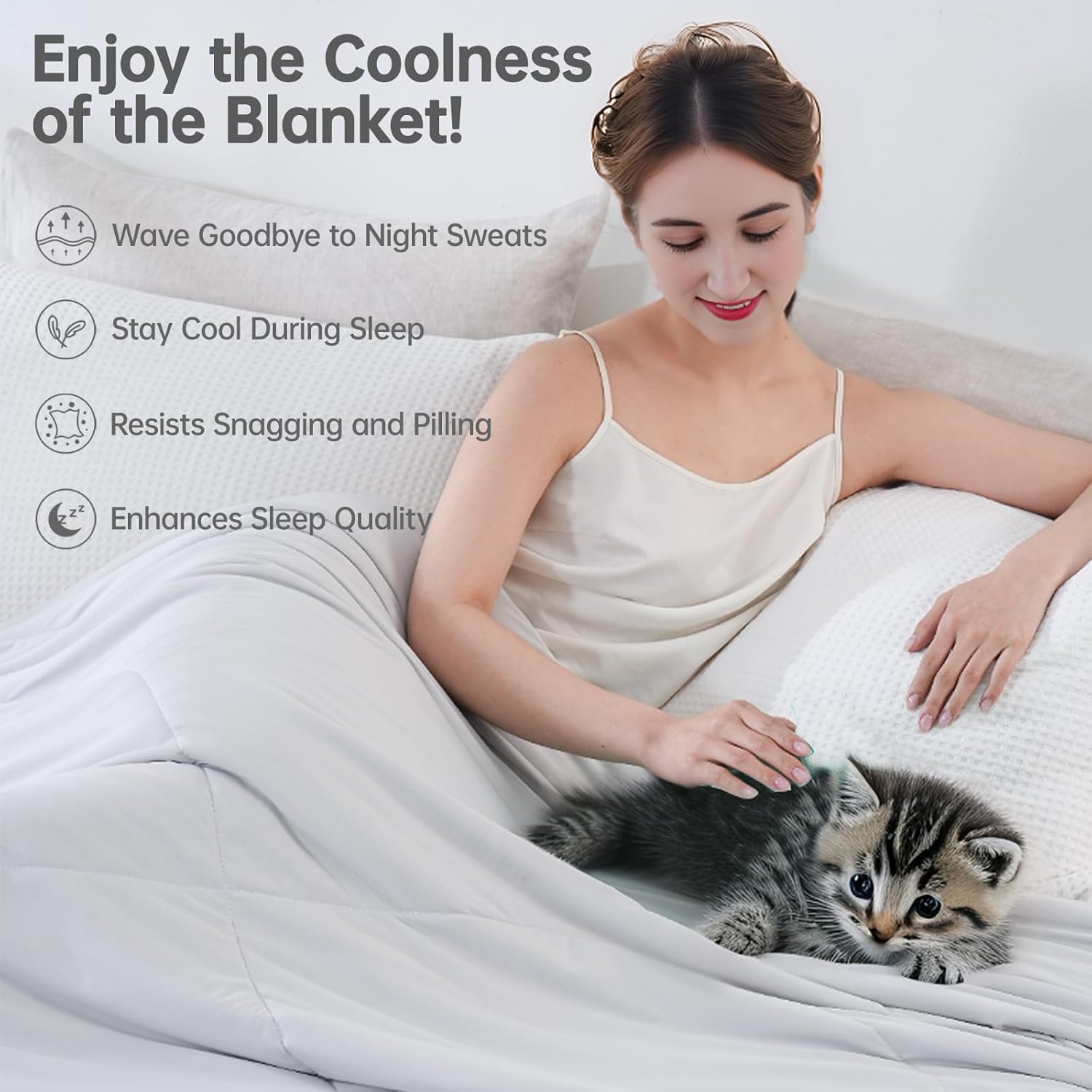 Cooling Comforter Twin Size for Hot Sleepers, 68"x90" Summer Cooling Blanket for Night Sweats, Silk Soft Lightweight Breathable All-Season Grey Cooling Quilt Blanket