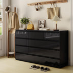 Black Wood Dresser for Bedroom, 8 Drawer Dressers for Clothes Storage, Modern Dresser with Wide Drawers, Wide Wooden Chest Drawers for Living Room, Entryway, TV Stand(55" W x15.4 Dx32.3 H)