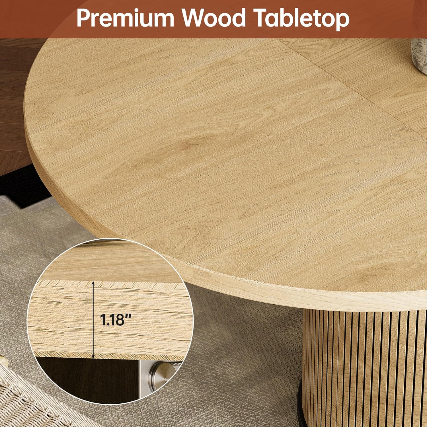 Extendable Dining Room Table Round Dining Table for 4 6 8, 43"-59" Modern Wood Kitchen Table with Removable Leaves Extendable Dinner Tables|Living Room|Small Space