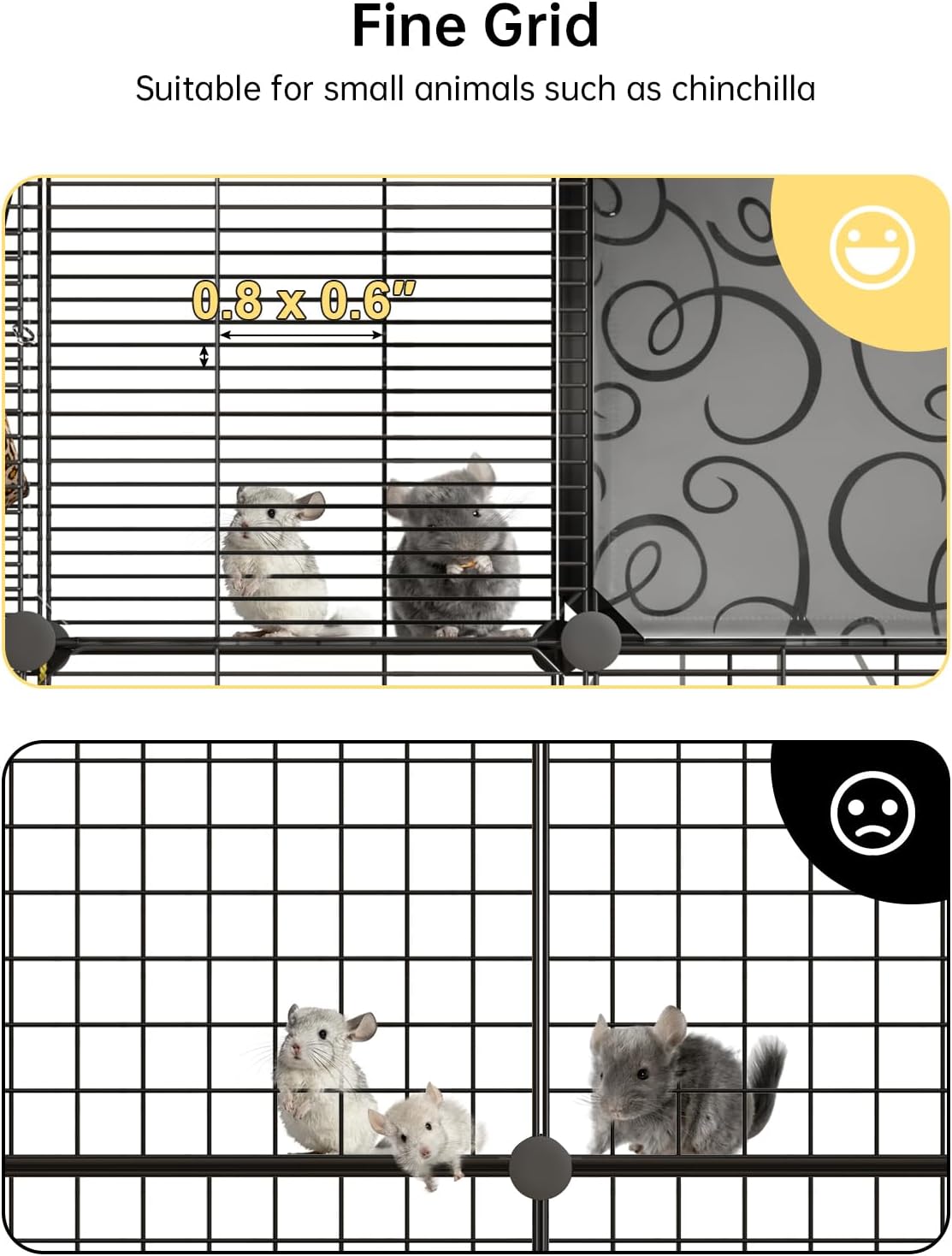 Cat Cages Indoor, 3 Tier Cat Enclosure, Cat Cage with Toy Ball and Cat Hammock for 2-3 Cats