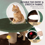 39" Christmas Cat Tree with Cat House, Scratching Post, Cat Furniture with Interactive Toy for Christmas Decoration (Small)