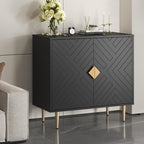 Buffet Cabinet with Storage, 31.5'' Modern Sideboard Cabinet with 2 Doors and Adjustable Shelf, Credenza Buffet Table for Living Room, Kitchen and Entryway, Black
