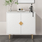 Buffet Cabinet with Storage, 31.5'' Modern Sideboard Cabinet with 2 Doors and Adjustable Shelf, Credenza Buffet Table for Living Room, Kitchen and Entryway, White