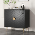 Buffet Cabinet with Storage, 31.5'' Modern Sideboard Cabinet with 2 Doors and Adjustable Shelf, Credenza Buffet Table for Living Room, Kitchen and Entryway, Black