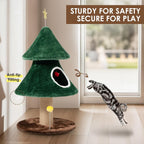 39" Christmas Cat Tree with Cat House, Scratching Post, Cat Furniture with Interactive Toy for Christmas Decoration (Small)
