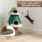 Christmas Cat Tree, 4 Cat House for Multi-Cat Households (Small)