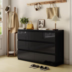 Black Wood Dresser for Bedroom, 6 Drawer Dressers for Clothes Storage, Modern Dresser with Wide Drawers, Wide Wooden Chest Drawers for Living Room, Entryway, TV Stand(47" W x15.4 Dx32.3 H)