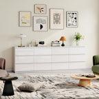 White Wood Dresser, 6 Drawer Dressers for Clothes Storage for Bedroom, Modern Dresser with Wide Drawers, Wide Wooden Chest Drawers for Living Room, Entryway, TV Stand(47" W x15.4 Dx32.3 H)