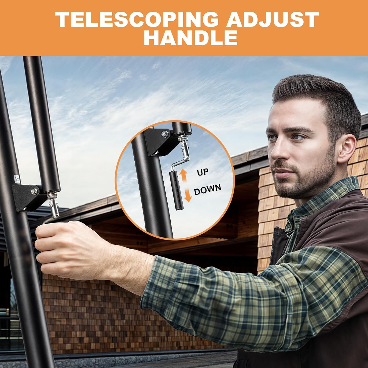 44 Inch Basketball Hoop, 5-10FT Height Adjustable Basketball Hoop Goal System with Shatterproof Backboard and Wheels, Outdoor Portable Basketball Goals for Backyard, Garage, Park (Hand Crank)