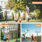 33 in Portable Basketball Hoop Outdoor, 5-10FT Adjustable Basketball Goals with Enlarged Base and PC Backboard, Basketball Hoops System for Backyard, Park
