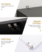 Glass Display Cabinet, 65" Tall Display Case with RGB Lights Curio Cabinet with Glass Doors 4-Tier LED Storage Cabinet with Human Body Sensor & Press-To-Open for Collectibles Book Figure (Black)