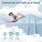 Cooling Comforter Twin Size for Hot Sleepers, 68"x90" Summer Cooling Blanket for Night Sweats, Silk Soft Lightweight Breathable All-Season Blue Cooling Quilt Blanket