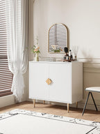 Buffet Cabinet with Storage, 31.5'' Modern Sideboard Cabinet with 2 Doors and Adjustable Shelf, Credenza Buffet Table for Living Room, Kitchen and Entryway, White