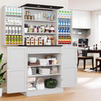 72" Tall Pantry Cabinet, 31.5" W Larger Farmhouse Kitchen Pantry Cabinet with Barn Doors, Hidden Drawer and 4 Shelves, Wood Versatile Storage Cabinet for Kitchen, Dining Room, Living Room