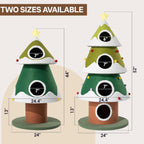 Christmas Cat Tree, 4 Cat House for Multi-Cat Households (Small)