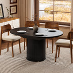 Extendable Dining Room Table Round Dining Table for 4 6 8, 43"-59" Modern Wood Kitchen Table with Removable Leaves Extendable Dinner Tables|Living Room|Small Space