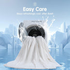 Cooling Comforter Queen Size for Hot Sleepers, 90"x90" Summer Cooling Blanket for Night Sweats, Silk Soft Lightweight Breathable All-Season White Cooling Quilt Blanket