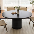 Extendable Dining Room Table Round Dining Table for 4 6 8, 43"-59" Modern Wood Kitchen Table with Removable Leaves Extendable Dinner Tables|Living Room|Small Space