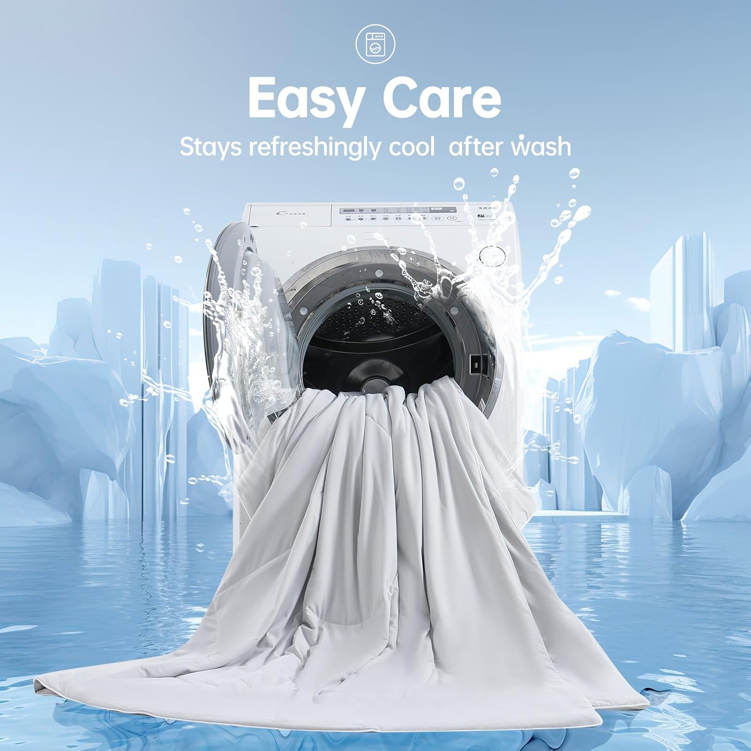 Cooling Comforter Oversized King for Hot Sleepers, 108"x90" Summer Cooling Blanket for Night Sweats, Silk Soft Lightweight Breathable All-Season Grey Cooling Quilt Blanket
