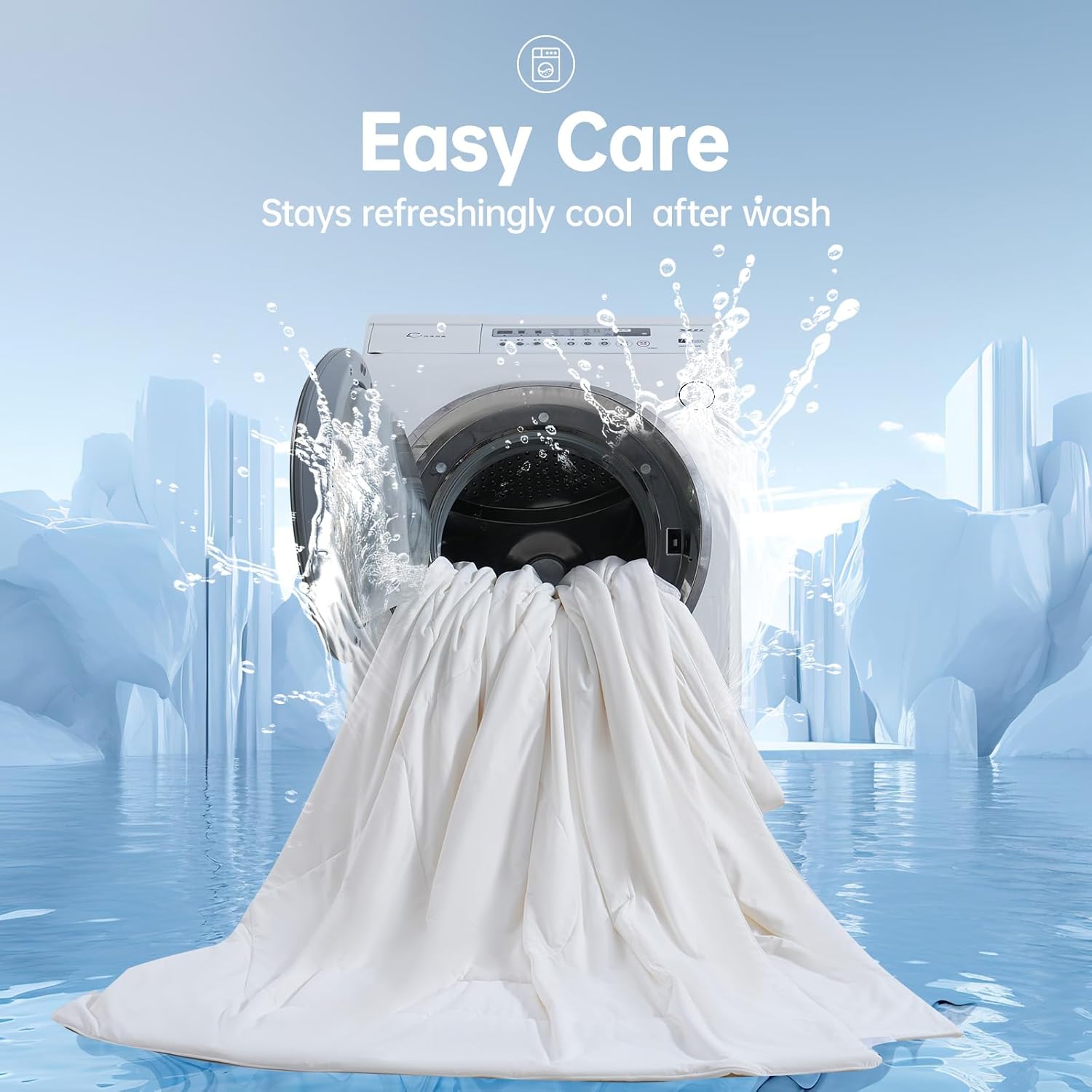 Cooling Comforter Twin Size for Hot Sleepers, 68"x90" Summer Cooling Blanket for Night Sweats, Silk Soft Lightweight Breathable All-Season White Cooling Quilt Blanket